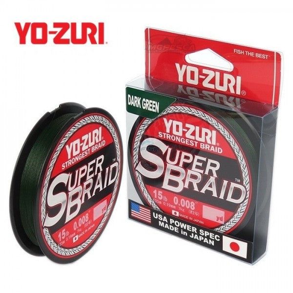 LINEA TRENZADA YO-ZURI SUPER BRAID 300 YD YZ DARK GREEN